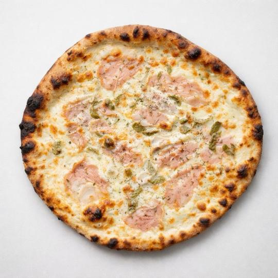 Smoked Ham, Green Olives & Black Pepper Pizza