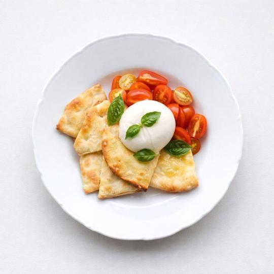 Burrata, Flat Bread & Cherry Tomatoes