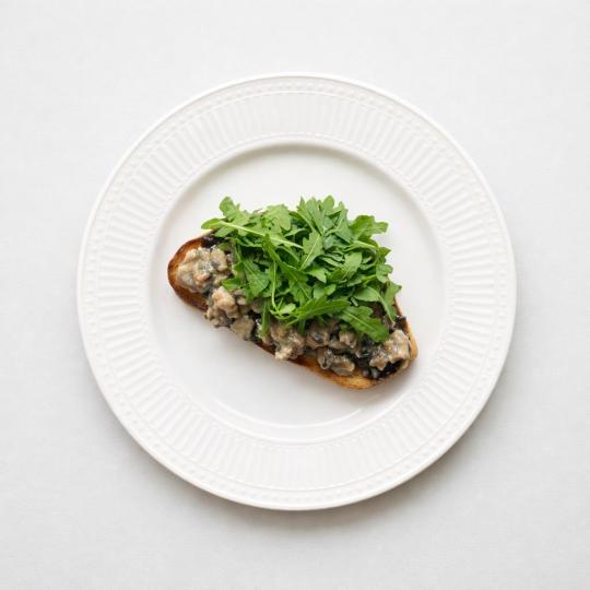 Creamy Mushrooms on Toast with Truffle Oil