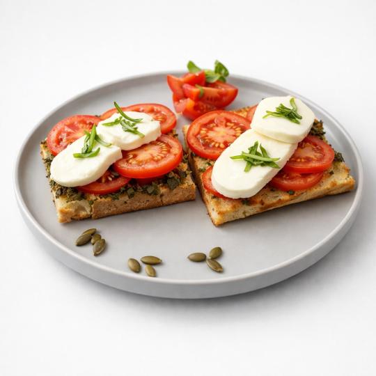 Focaccia Tomato, Mozza & Pesto