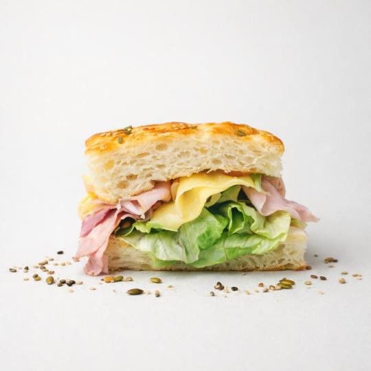 Foccacia Cheese & Ham Sandwich
