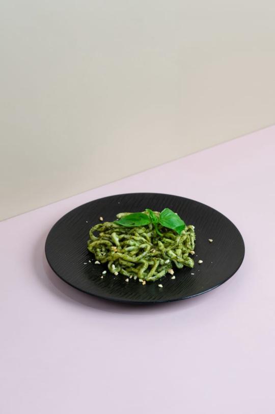 Hot Pesto Pasta Served With Parmigiano 300G