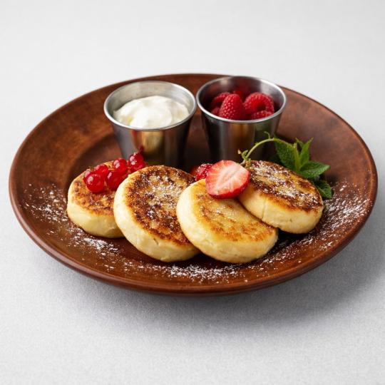 Hot Syrniki 4 Pcs + Blueberry