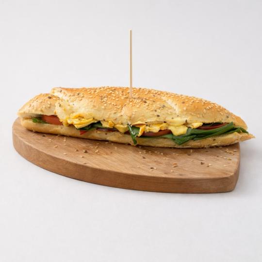 Homemade Baguette Hummus Sandwich - Vegan