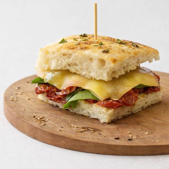 Calabrese Sandwich With Focaccia Bread