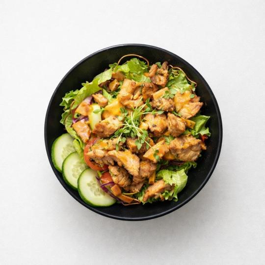 House Salad with Japanese-Style Fried Chicken Bites